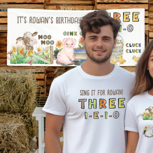 Camiseta Ropa de cumpleaños número 3 Three-i-e-i-o para pad