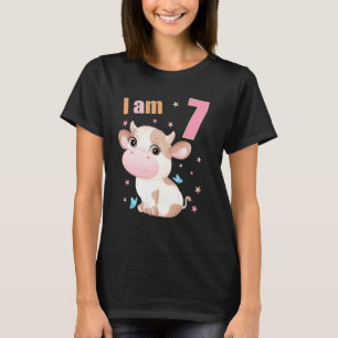 Camiseta Ropa de cumpleaños para niño niña de 7 años C Vaca