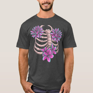 Camiseta Ropa de esqueleto Cage Floral X-ray Halloween Ropa