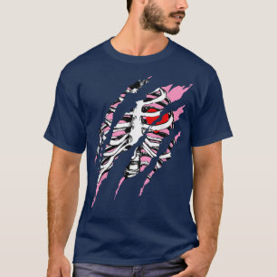 Camiseta Ropa de esqueleto Corazón de jaula Halloween Ropa