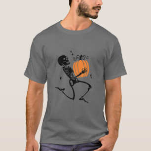 Camiseta Ropa de esqueleto de calabaza de Halloween