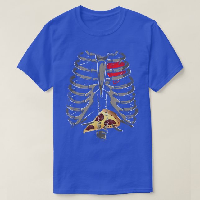 Camiseta Ropa de esqueleto Jaula Pizza Xray Vestido Gracios (Diseño del anverso)