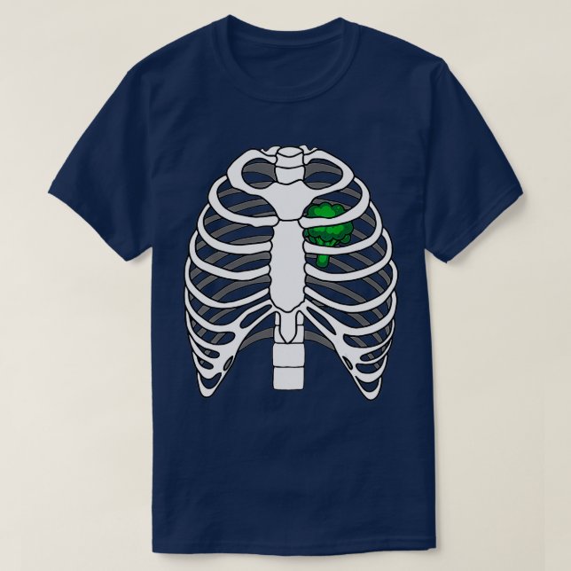Camiseta Ropa de esqueleto Ropa de brócoli Ropa facil Hallo (Diseño del anverso)