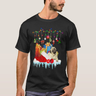 Camiseta Ropa de familia de perro pug lindo de Navidad Sant