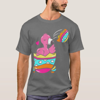 Camiseta Ropa de Flamingo de Pascua Ropa de conejito lindo