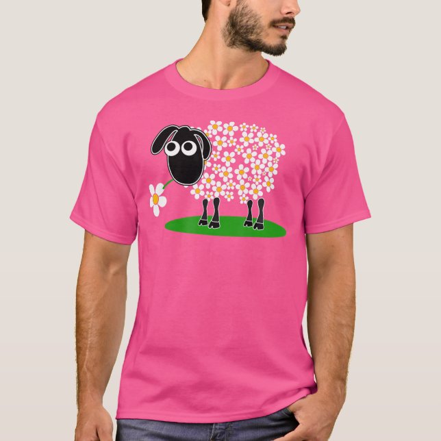 Camiseta Ropa De Flores Con Oveja De Ganado De Oveja (Anverso)