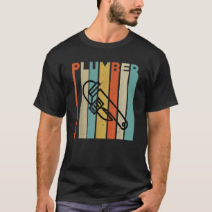 Camiseta Ropa de fontanero de hombres llave de tubería font