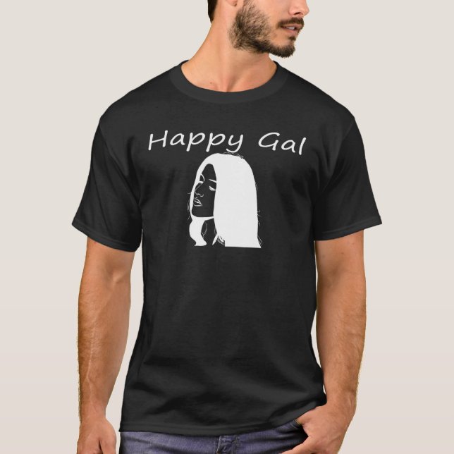 Camiseta Ropa De Gal Feliz Para Mujeres Y Chicas Imprimir C (Anverso)