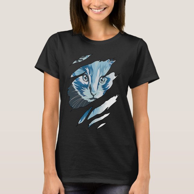 Camiseta Ropa de gato colorida (Anverso)