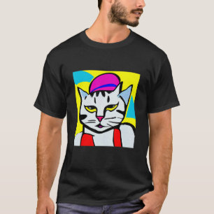 Camiseta Ropa de gato estilo retro arte vintage divertido p