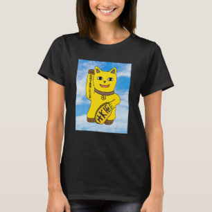 Camiseta Ropa de gato Maneki Neko dorado