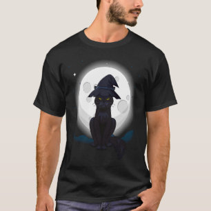 Camiseta Ropa de Gorra de bruja de gato negro