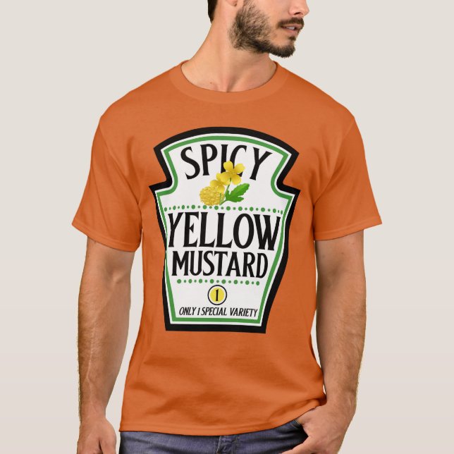 Camiseta Ropa de Halloween con mostaza amarilla picante  (Anverso)
