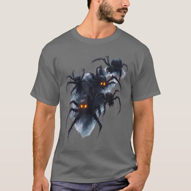 Camiseta Ropa de Halloween de terror de araña espeluznante  (Anverso)