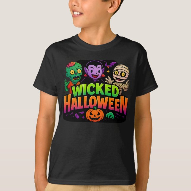 Camiseta Ropa de Halloween malvada traje de fantasía unisex (Anverso)