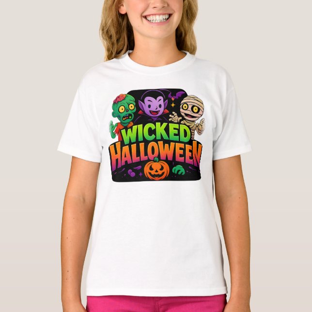 Camiseta Ropa de Halloween malvada traje de fantasía unisex (Anverso)