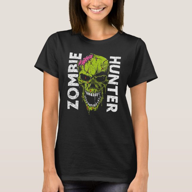 Camiseta Ropa de Halloween para Cazadores de Zombies Hallow (Anverso)