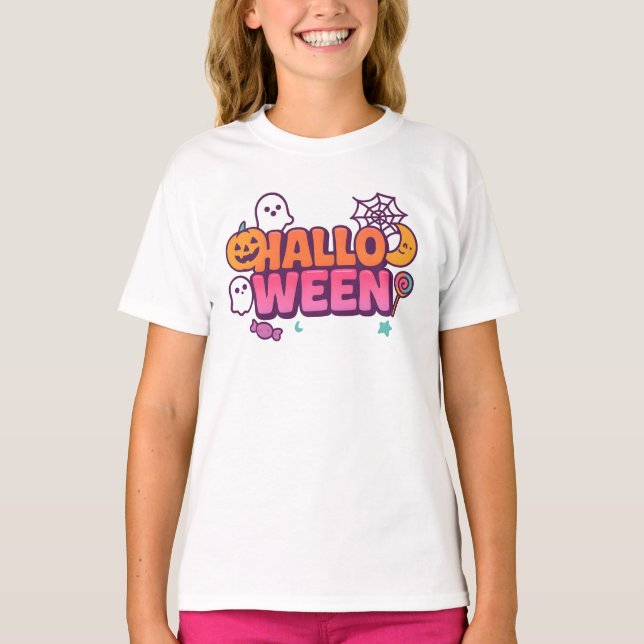 Camiseta Ropa de Halloween simple | Espeluznante conjunto d (Anverso)