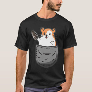 Camiseta Ropa de hámster dorado en su bolsillo de pecho
