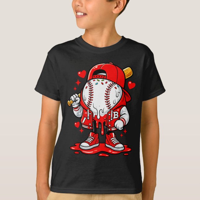 Camiseta Ropa de helado de goteo de béisbol joven muchacho  (Anverso)