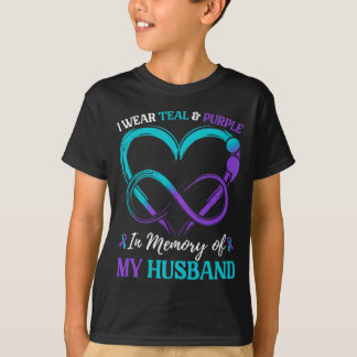 Camiseta Ropa De Hombre Azul Verdoso Púrpura En Memoria De 