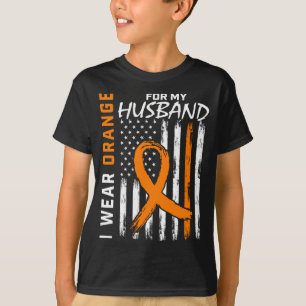 Camiseta Ropa de hombre naranja por leucemia cáncer de mari