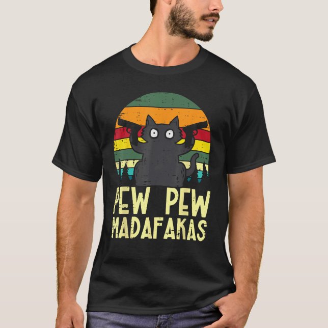 Camiseta Ropa de humor negro para gatos retro hombres gitan (Anverso)