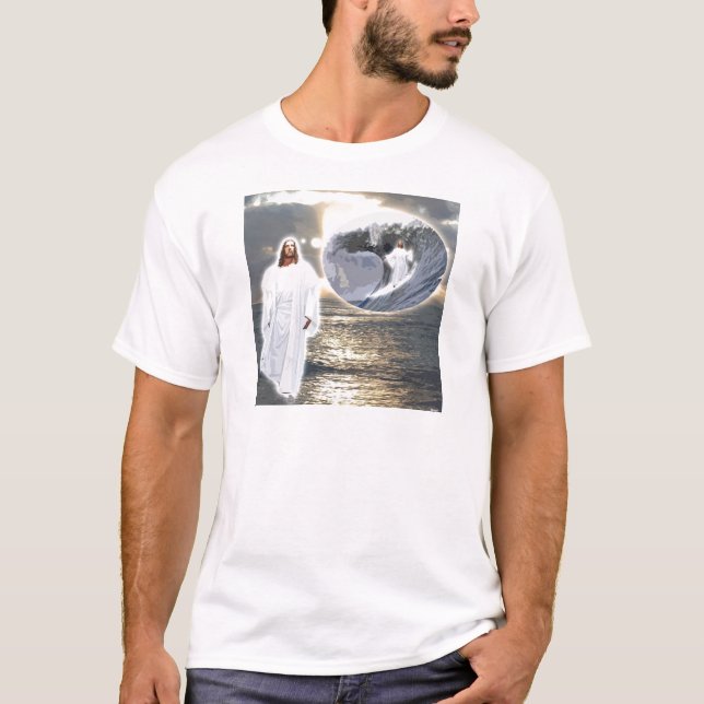 Camiseta Ropa de Jesús que practica surf (Anverso)