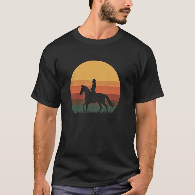 Camiseta Ropa de jinete de caballo al atardecer (Anverso)