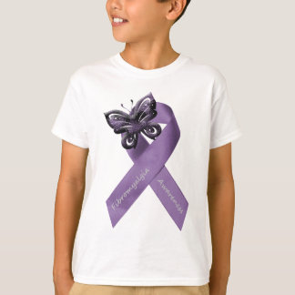 Camiseta Ropa de la cinta de la mariposa del Fibromyalgia