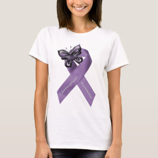 Camiseta Ropa de la cinta de la mariposa del Fibromyalgia