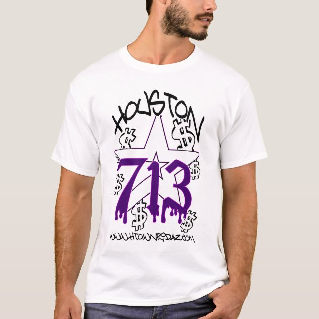 CAMISETA ROPA DE LA CIUDAD RIDAZ DE H - HOUSTON 713 PURP (Anverso)