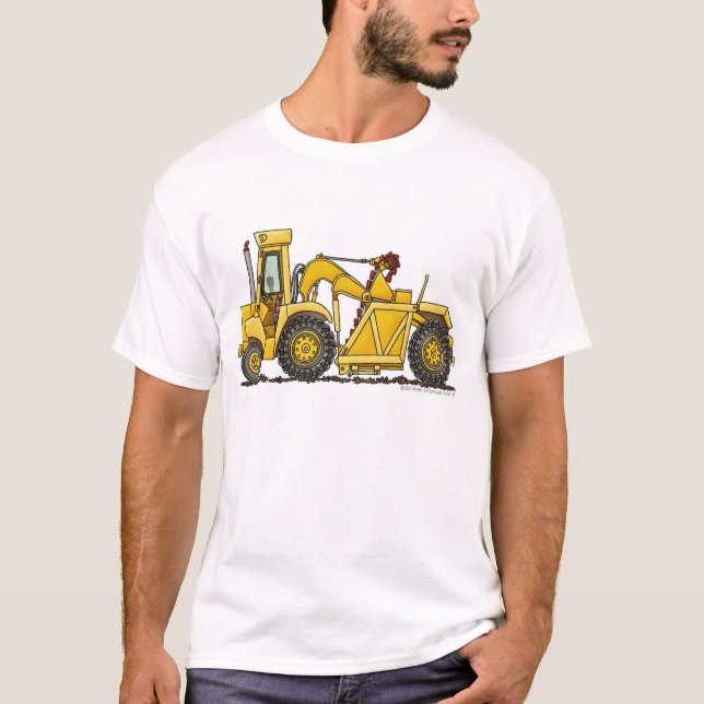 Camiseta Ropa de la construcción del excavador del motor de (Anverso)