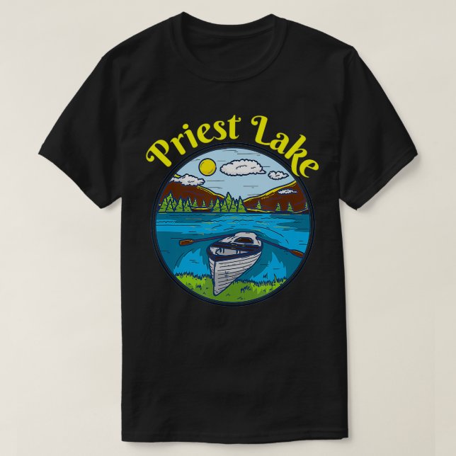 Camiseta Ropa de lago Sacerdote Idaho (Diseño del anverso)