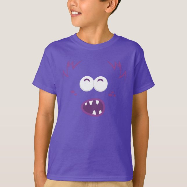 Camiseta Ropa de los niños de los Monstruos Púrpura (Anverso)