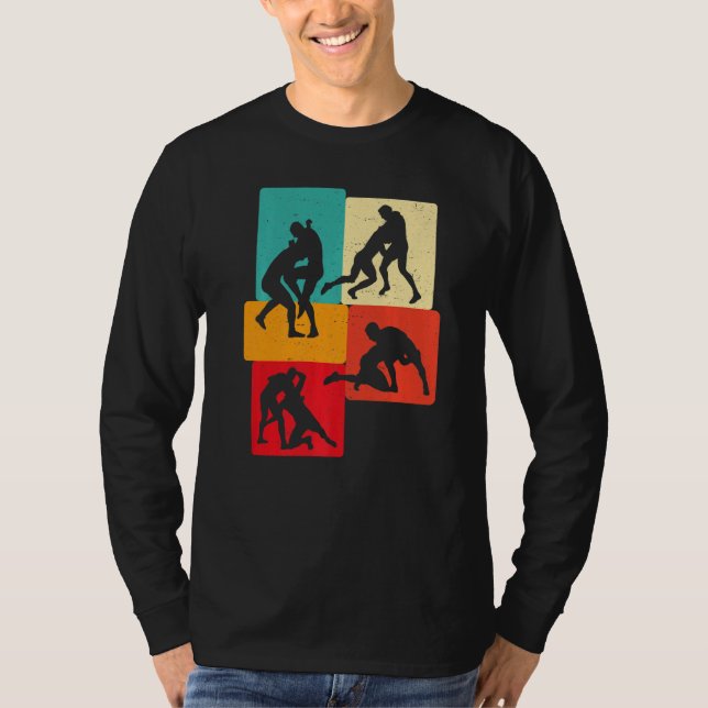 Camiseta Ropa de lucha libre estadounidense retro US Wrestl (Anverso)