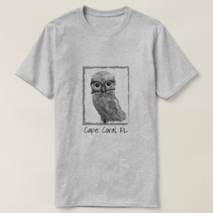 Camiseta Ropa de madriguera coralina del búho del cabo
