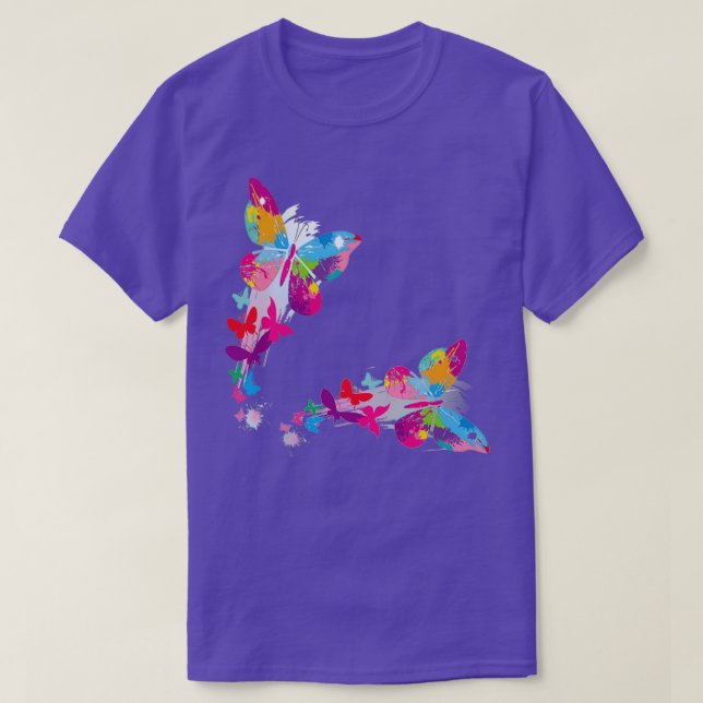 Camiseta Ropa de mantequilla mariposa arcoiris (Diseño del anverso)