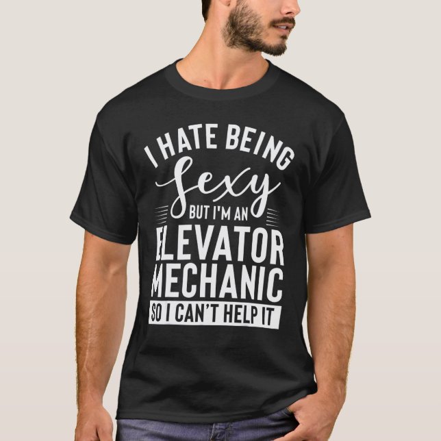 Camiseta Ropa de mecánico de ascensor Mejor diseño de mecán (Anverso)