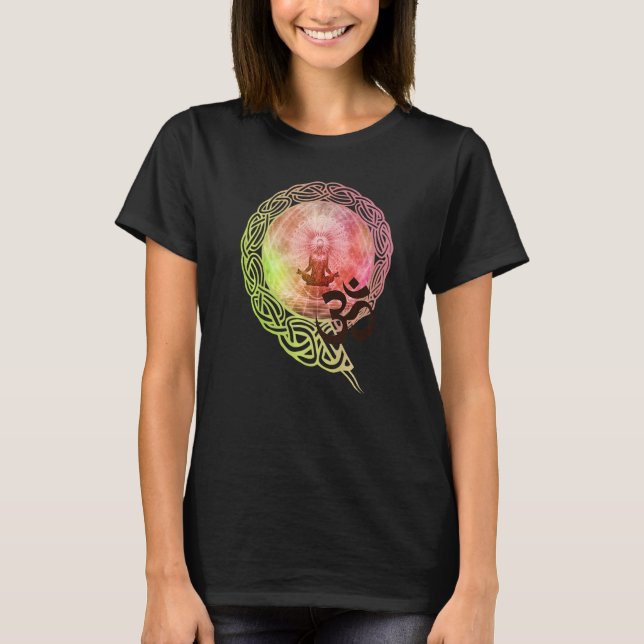 Camiseta Ropa de Moda Mandala Namaste Espiritual Yoga Buda (Anverso)