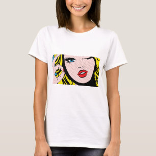 Camiseta Ropa de mujer - Cómico Chica O-K Pop Art T-Shirt