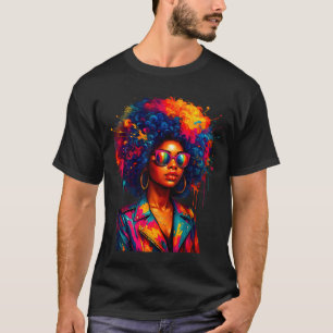 Camiseta Ropa de mujer negra reina afro africana melanina g