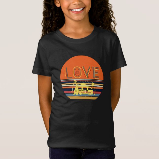 Camiseta Ropa de mujeres y niños rayada de verano retro (Anverso)