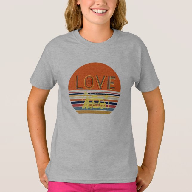 Camiseta Ropa de mujeres y niños rayada de verano retro (Anverso)