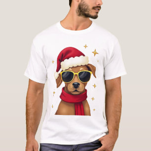 Camiseta Ropa de Navidad divertida para perro Boxer Luces d