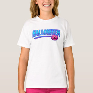 Camiseta Ropa de neón azul simple de Halloween Unisex Cute