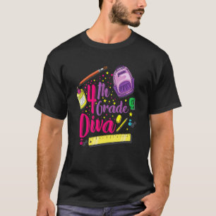 Camiseta Ropa de niña de 4º grado Diva para el primer día d