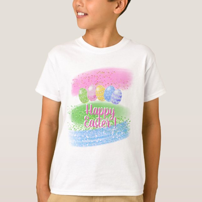 Camiseta Ropa de niños de Pascua, regalo de Pascua, feliz P (Anverso)