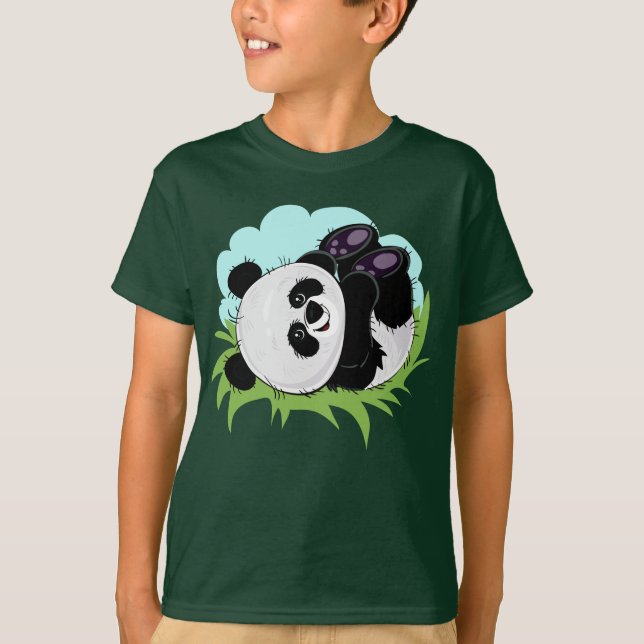 Camiseta Ropa de nombre de costumbre de Cute Panda (Anverso)