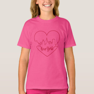 Camiseta Ropa de nombre de costumbre del Corazón de Nueva Y